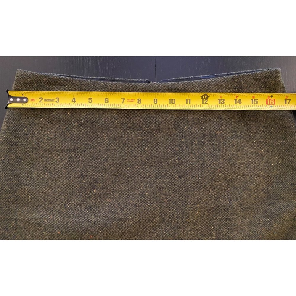 Kensie 16" Mini Skirt Women‎ Size 8 Olive 1" Brown Trim Fall Winter Back Zip - Picture 10 of 15